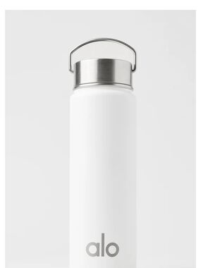 ALO Yoga White Stainless Steel Water Bottle $68 MSRP NWT/B